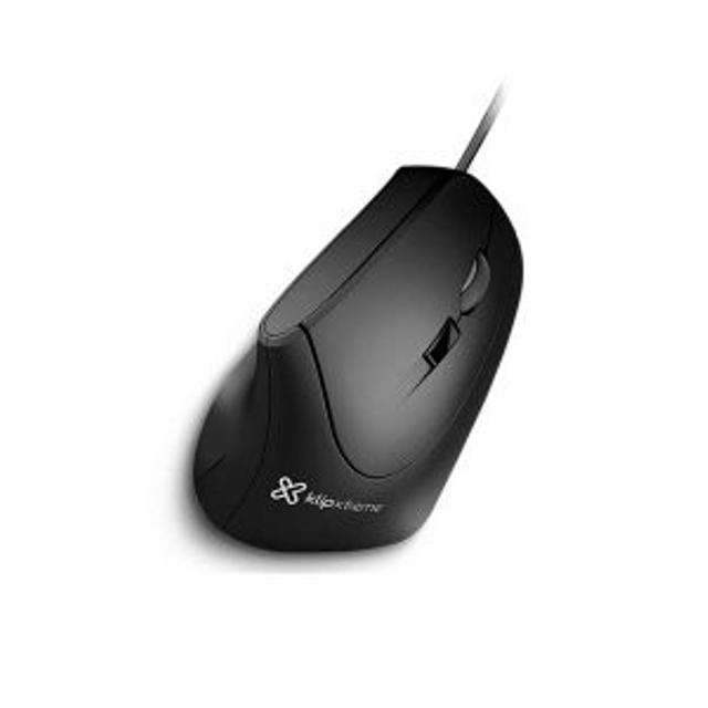 MOUSE KLIP XTREME ALAMBRICO VERTICAL ERGONOMICO KROWN USB – NEGRO