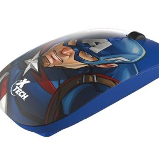 MOUSE XTECH INALAMBRICO CAPITAN AMERICA USB LC.MARVEL