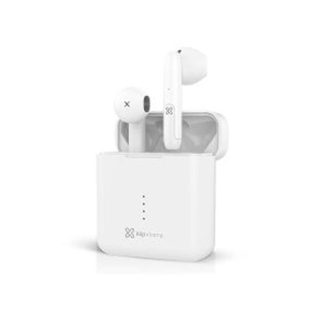 AUDIFONO + MICROFONO KLIP XTREME TWIN TOUCH IN EAR BLUETOOTH IPX4 – BLANCO