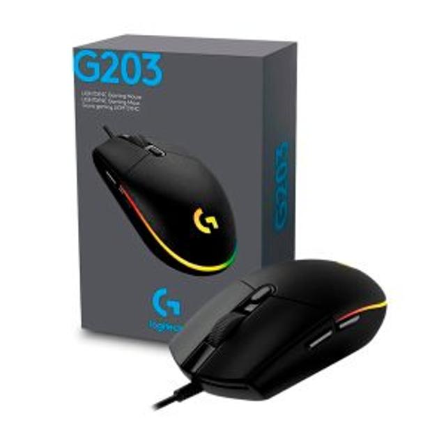 MOUSE LOGITECH ALAMBRICO GAMER G203 LIGHTSYNC RGB USB NEGRO