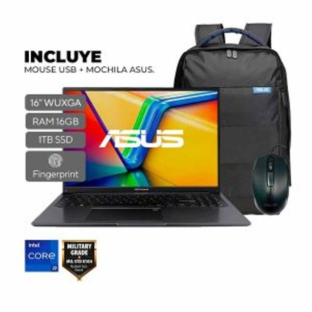 LAPTOP/NOTEBOOK ASUS VIVOBOOK 16 CI9-13900H 2.6GHZ-16GB-1TB SSD-INDIE BLACK-16″WUXGA-W11-MOUSE+MOCHILA