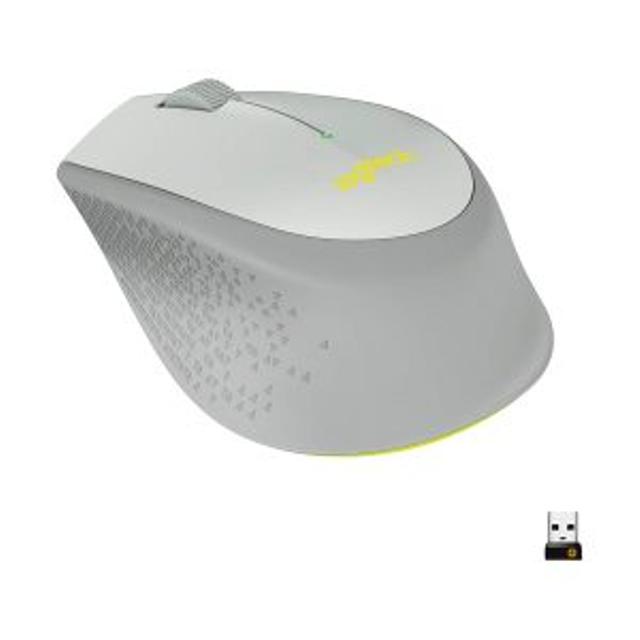 MOUSE LOGITECH INALAMBRICO M280 GRIS CON AMARILLO