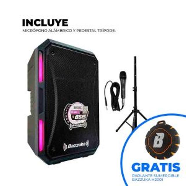 PARLANTE AMPLIFICADO BAZZUKA 15″ 75,000w PMPO – BLUETOOTH – FM – USB