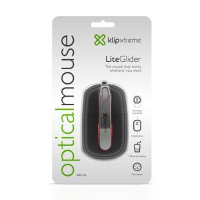 MOUSE KLIP XTREME ALAMBRICO USB – NEGRO-PLATA