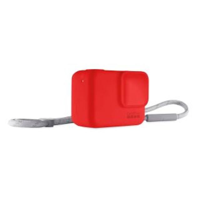 FUNDA DE SILICON CON CORREA PARA CAMARA GOPRO COLOR ROJO