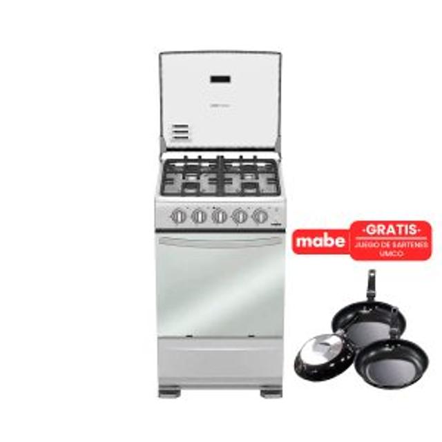 COCINA A GAS MABE 20″ 4 HORNILLAS – SILVER