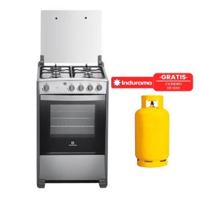 COCINA A GAS INDURAMA 24″ CORUNA 4 HORNILLAS QUARZO – SILVER